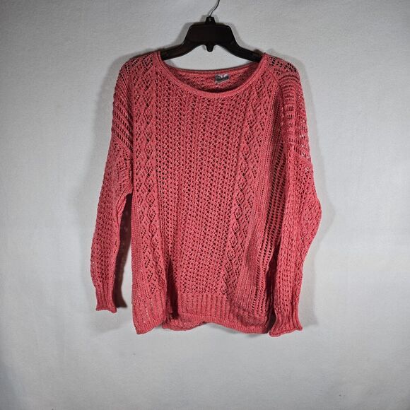 Chicos Pink Shimmer Sweater Size 0 Small, Gently Used, slip holes, summer cover - Picture 1 of 12